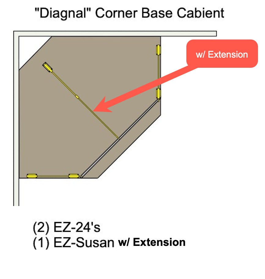 EZ-Susan (Single Rear leveler for corner cabinets)